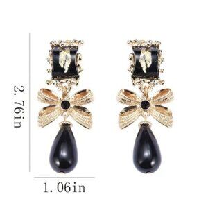 Bow dangle earrings N189